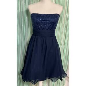 Delias Strapless Juniors Navy Blue Sequined Dress, NWOT, Homecoming, Cocktail 11